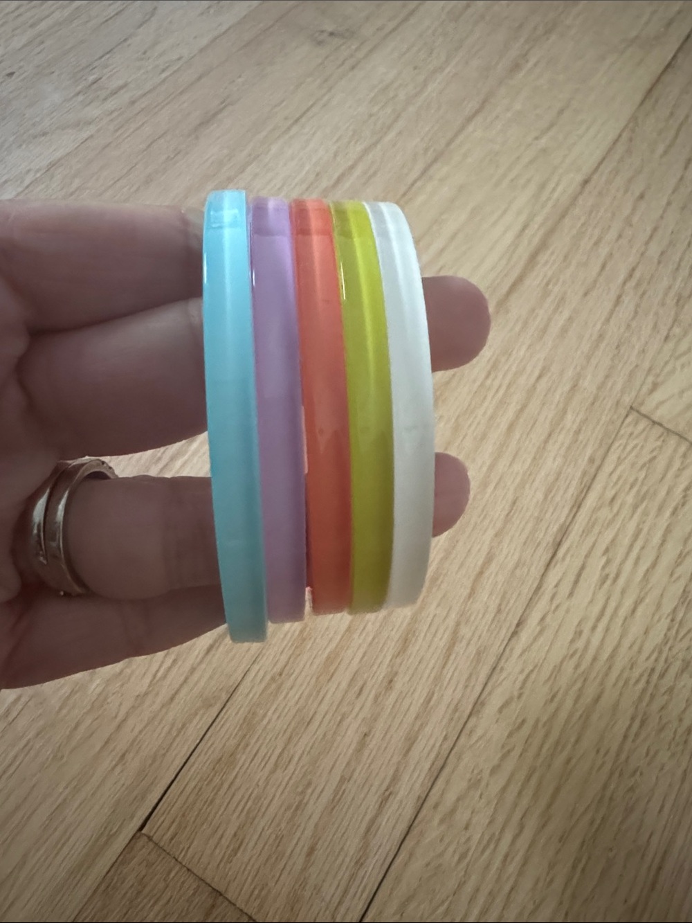 Set of Colorful Thin Plastic Bangles - Multi
